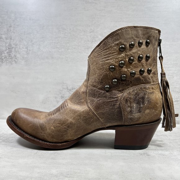 Shyanne Leather Studded Ankle Western Boots - Women's Size 8.5 - Picture 4 of 11